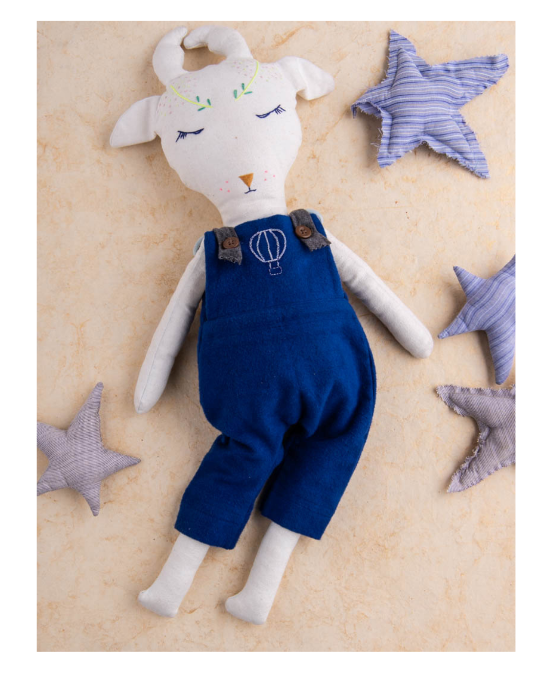 Sam the Caribou - Fabric doll by Pookies - Handmade stuffed toy