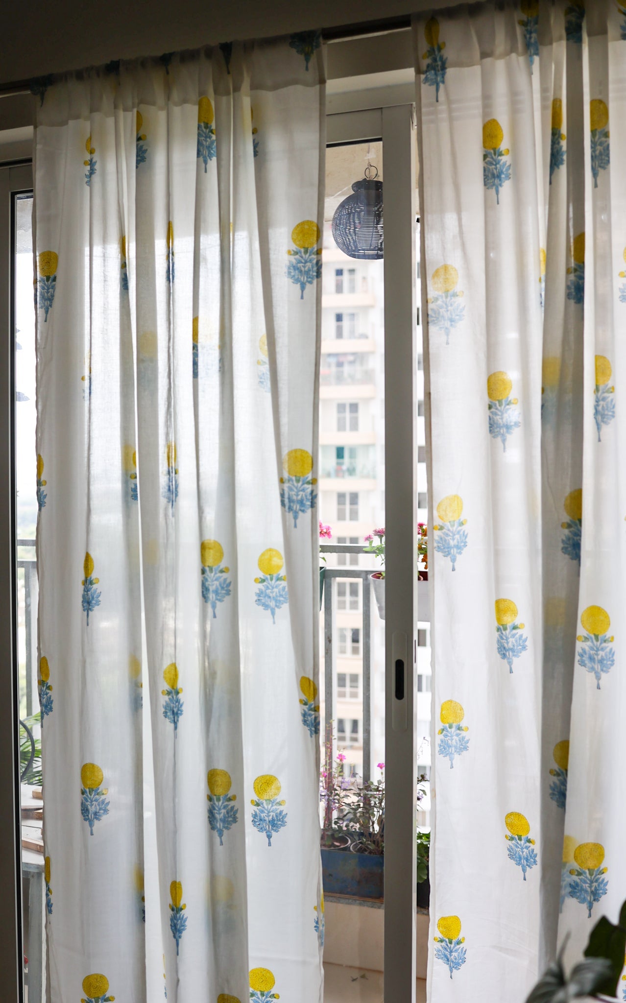 Yellow marigold sheer curtain - Light weight curtains - Sold individually
