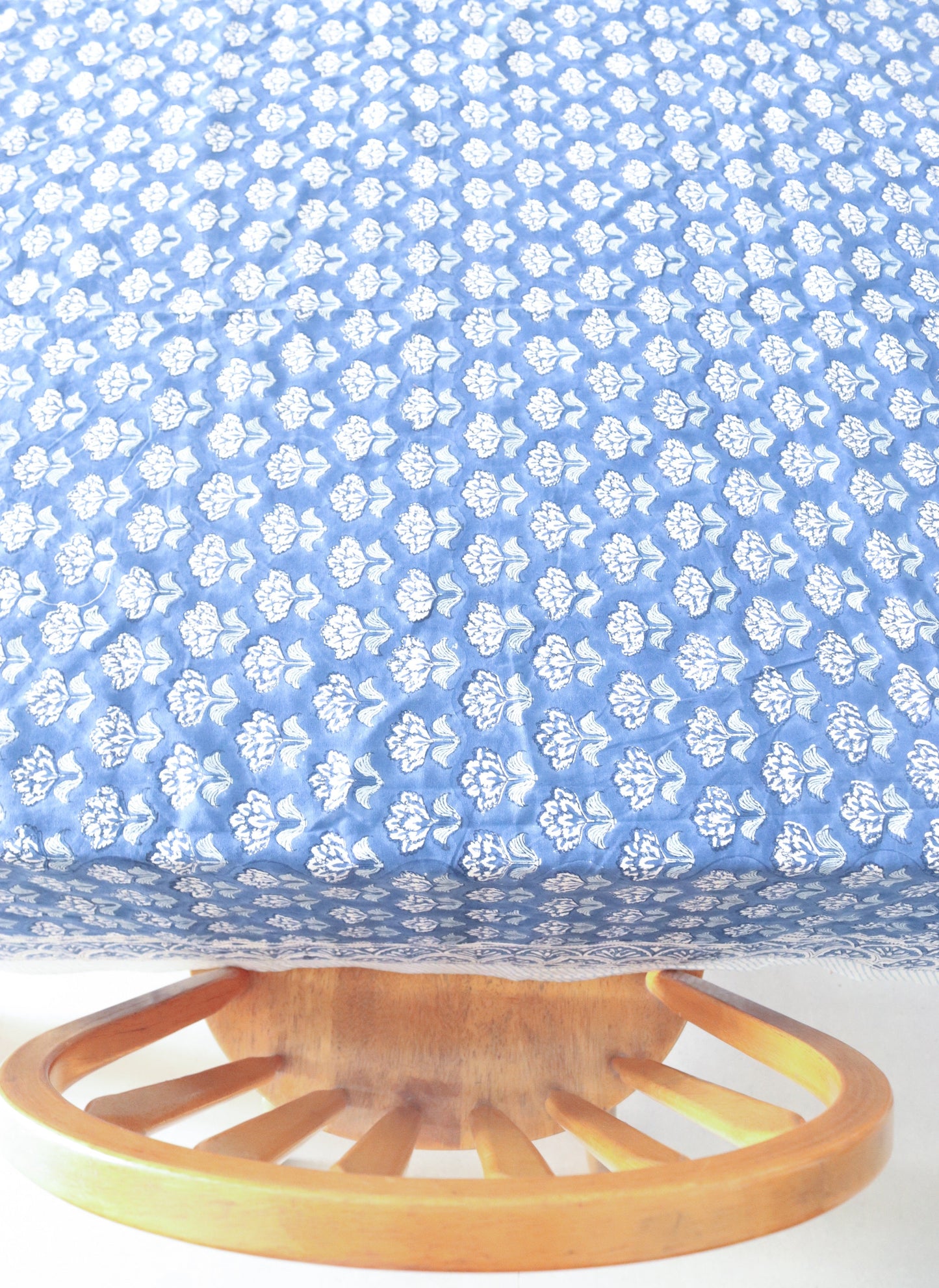 Blue boota tablecloth - 6 to 8 seater block print table cloth - Navy blue table cover - large table size tablecloth - 60x100 inches