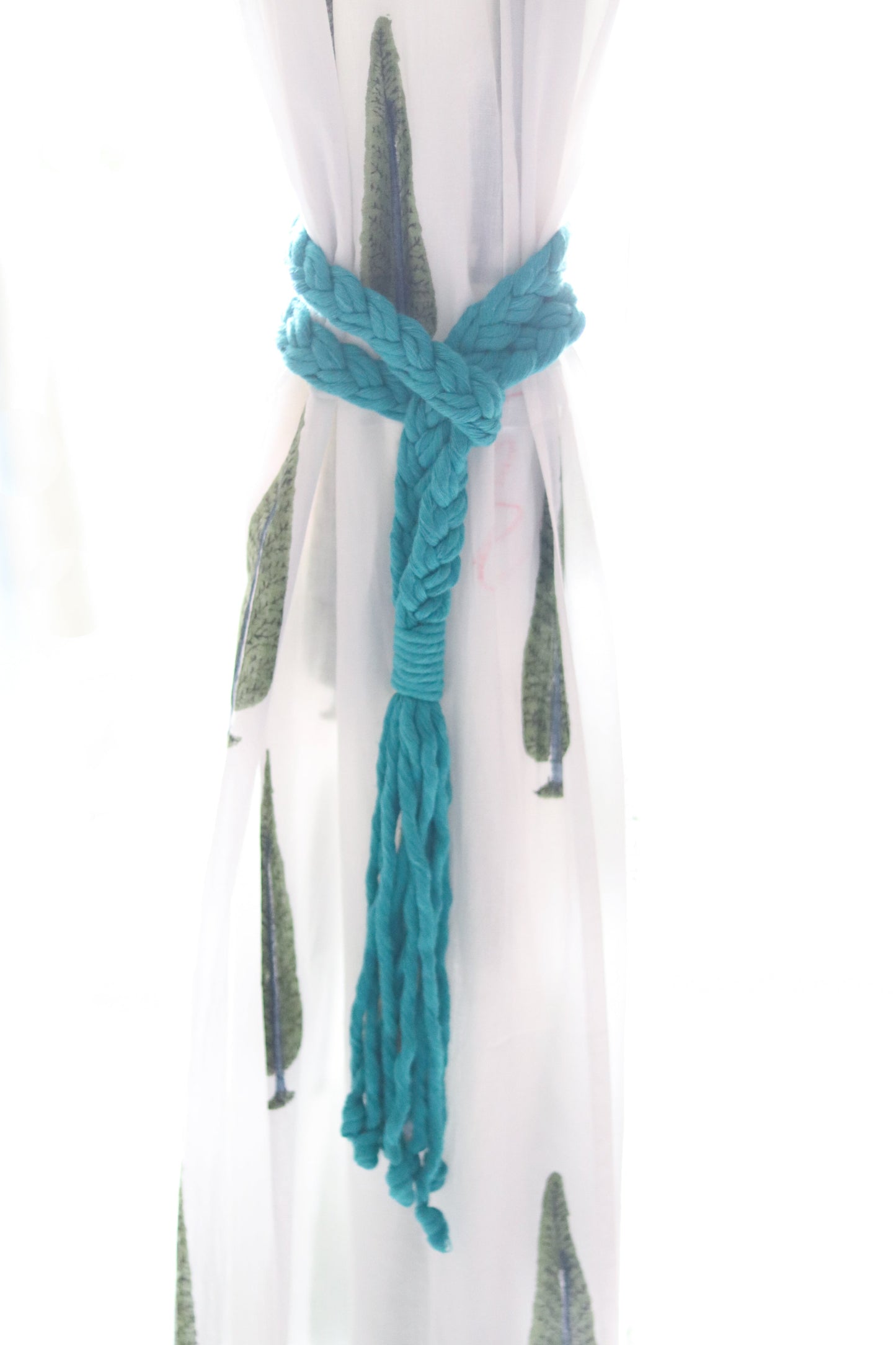 Curtain tie backs - Macramé curtain ties - Blue - set of 2
