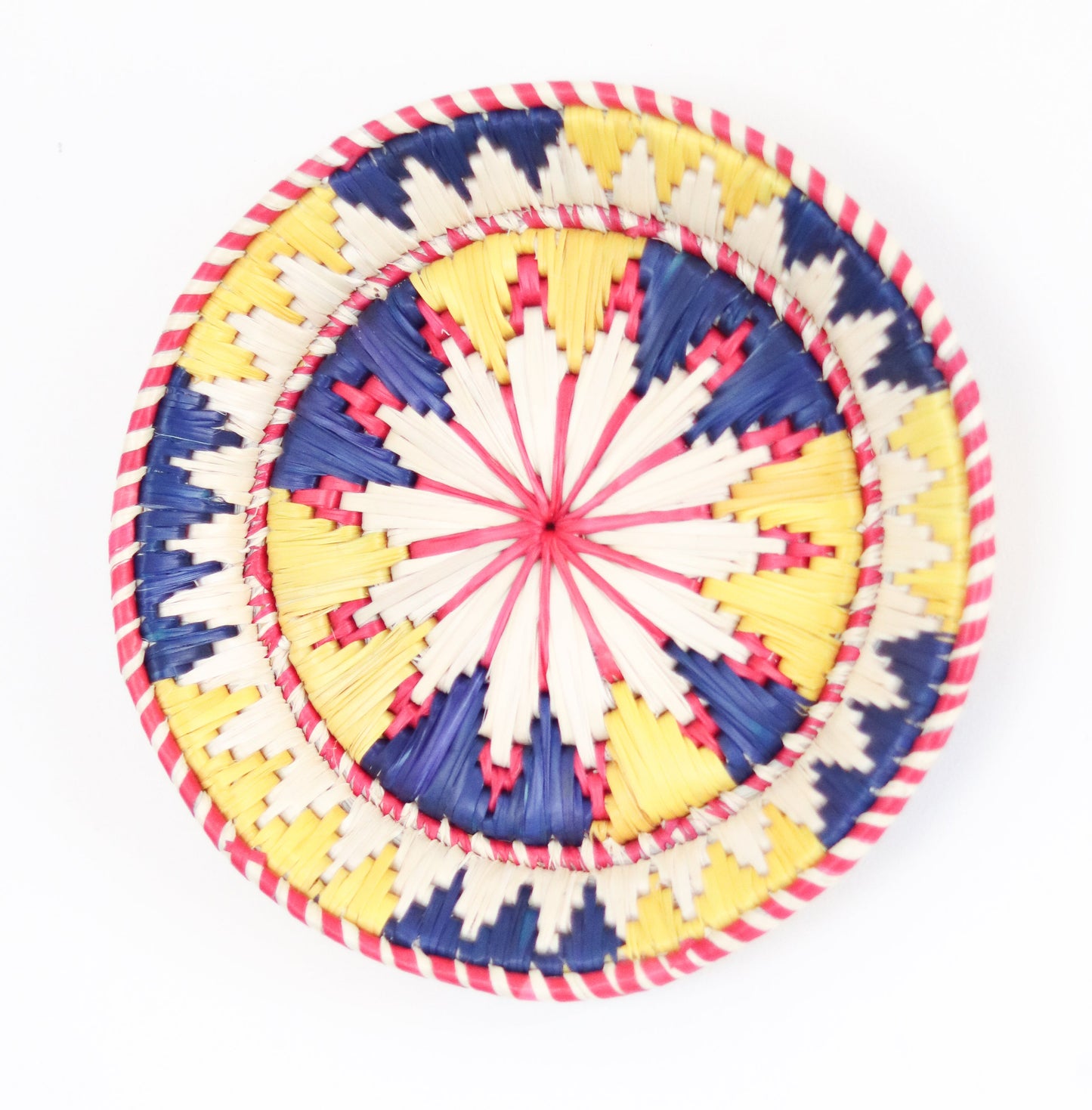 Colourful decorative wall basket - Moonj grass basket - Wall basket for decor - Handwoven grass basket