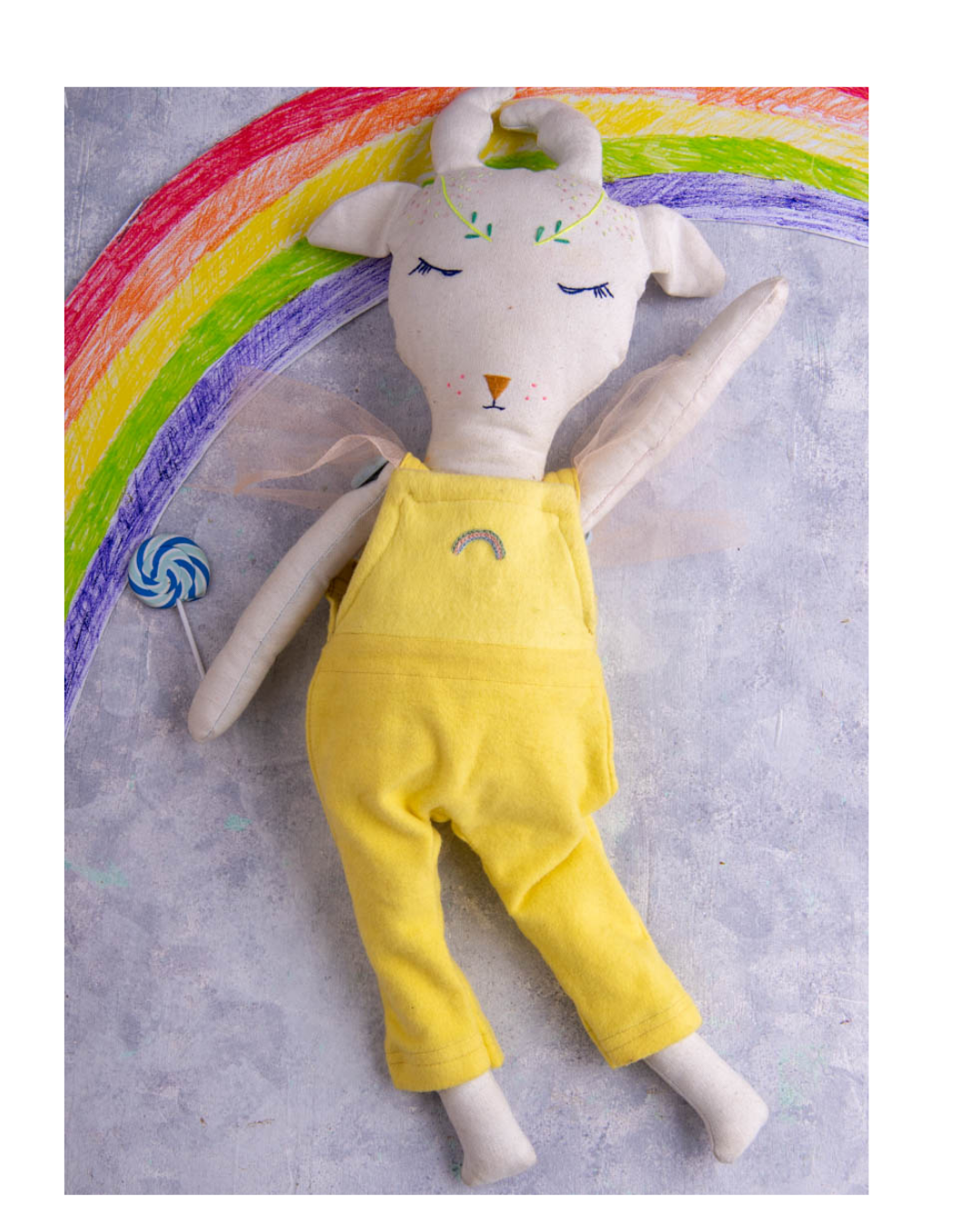 Sam the Caribou - Fabric doll by Pookies - Handmade stuffed toy