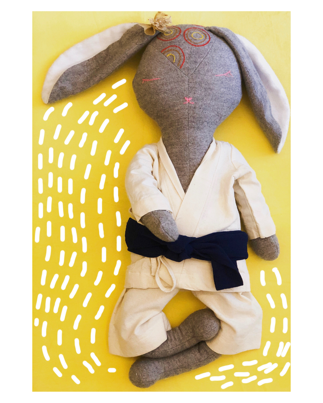 Rae the Rabbit - Fabric doll by Pookies - Handmade stuffed toy