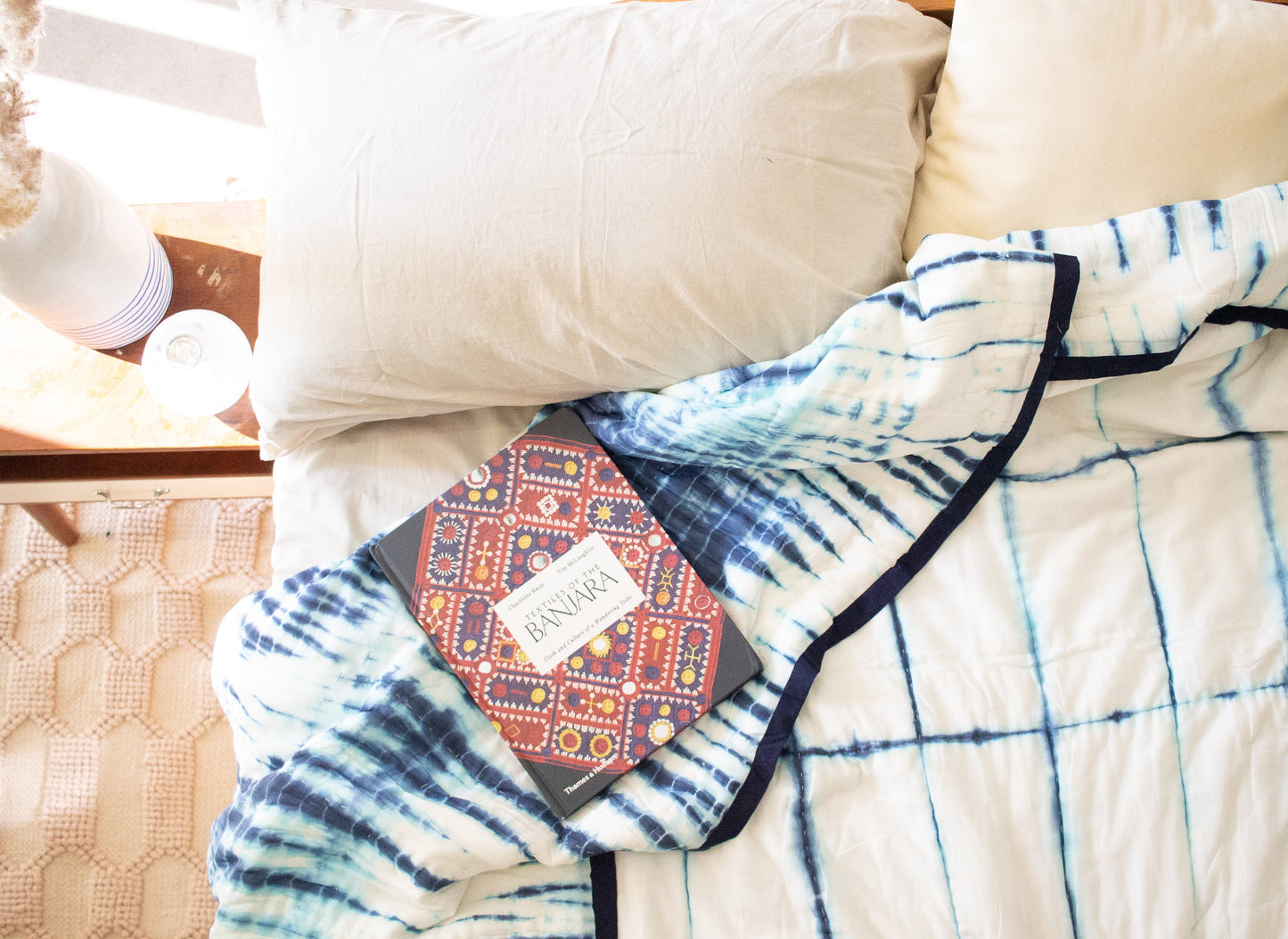 Shibori AC Quilt - Blue Tie and dye quilt - Indigo shibori quilt - Single and Queen size quilt