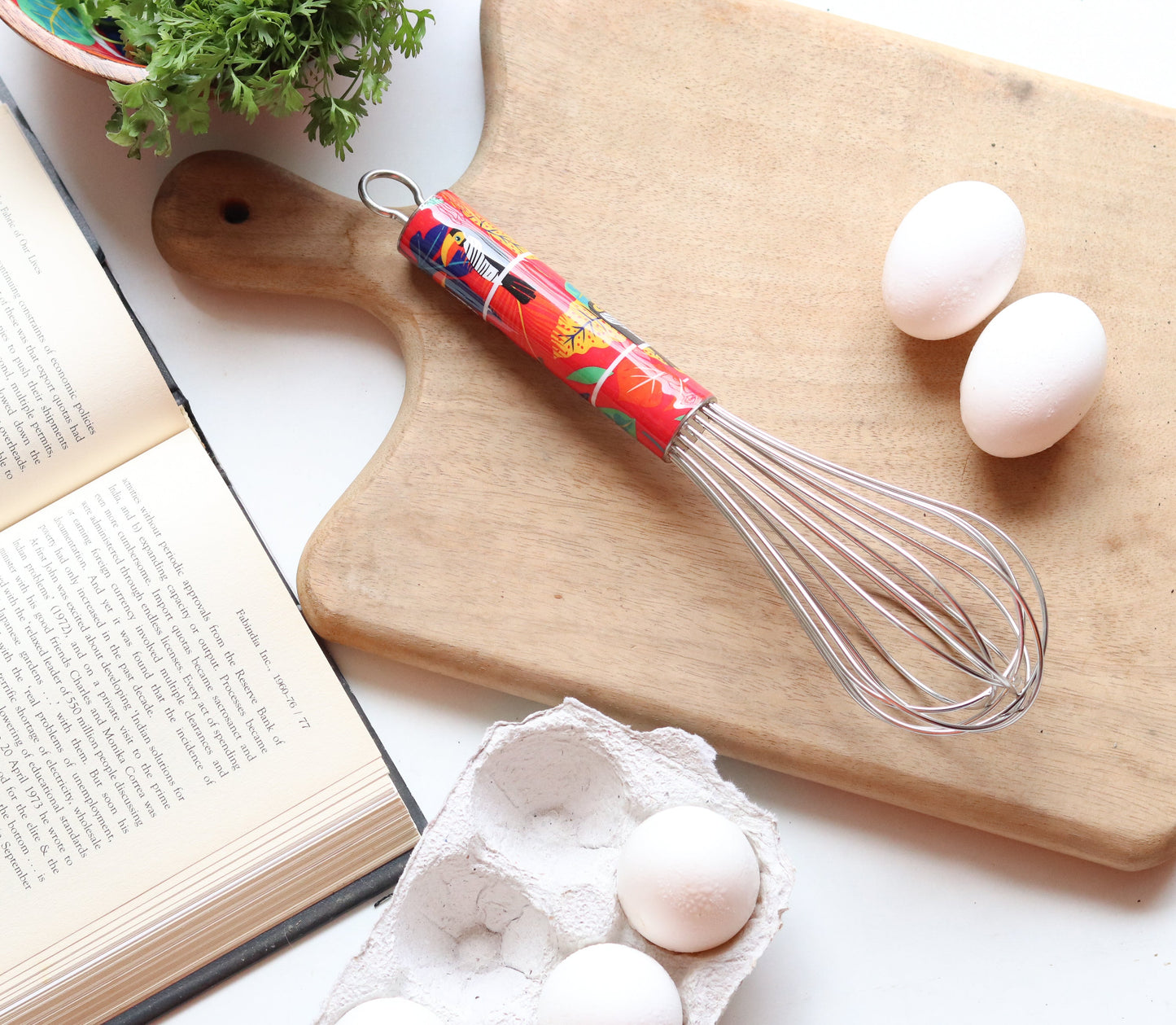 Baking gift set - Hand whisk and set of 2 kitchen towels - Wire whisk - Tea towels set - Together