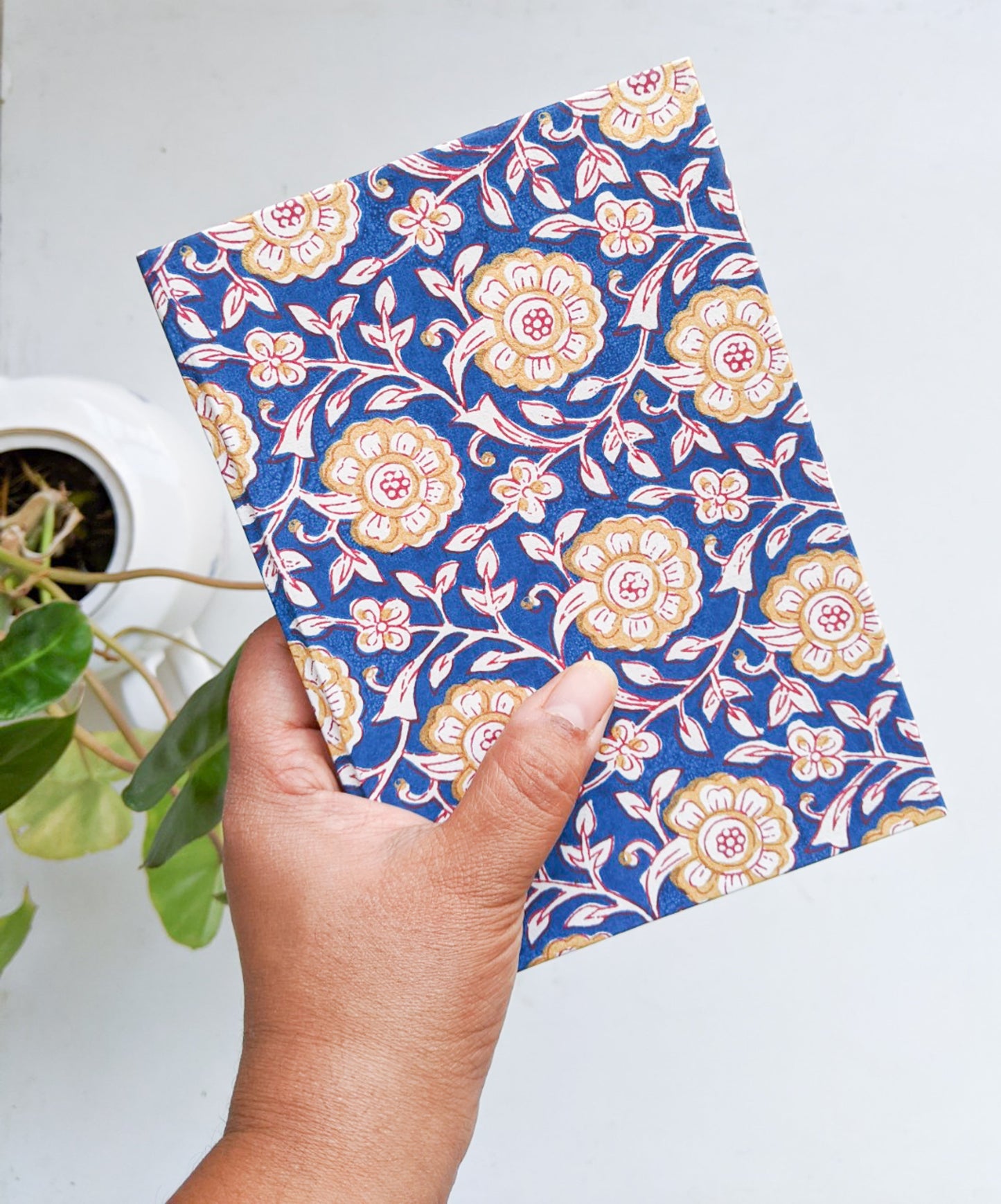 Block print paper notebook - Recycled paper Journal - 4 x 6 inches