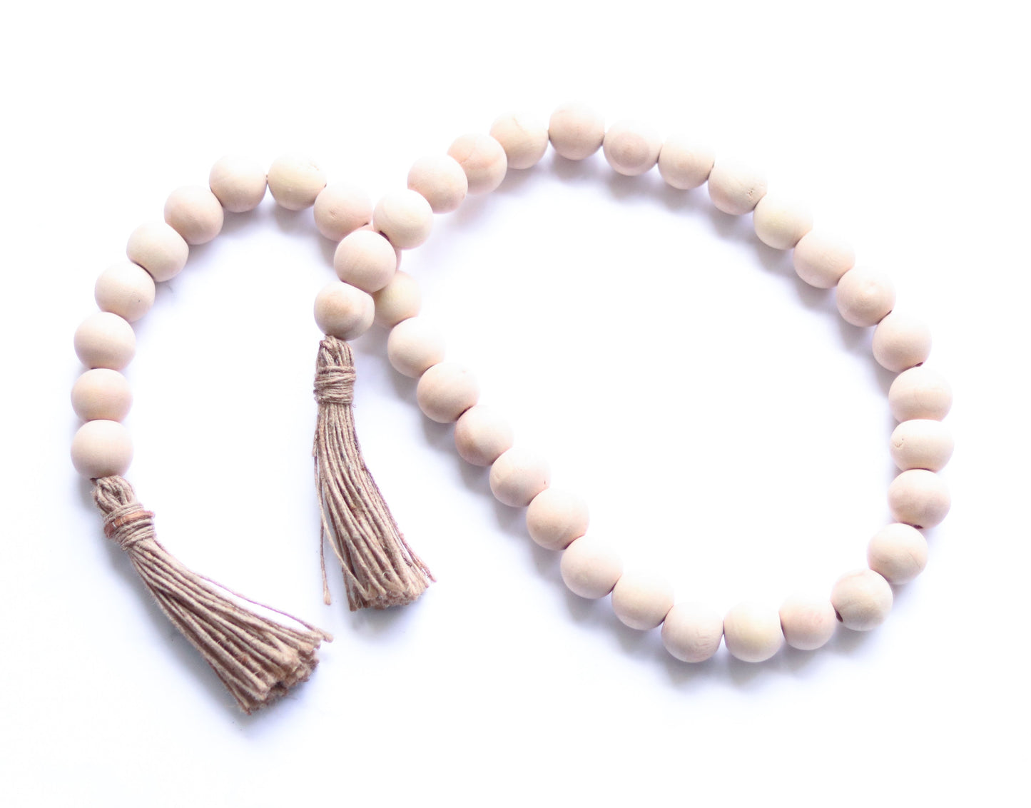 Wood bead garland  - Wooden beads garland - 40 inches with tassels