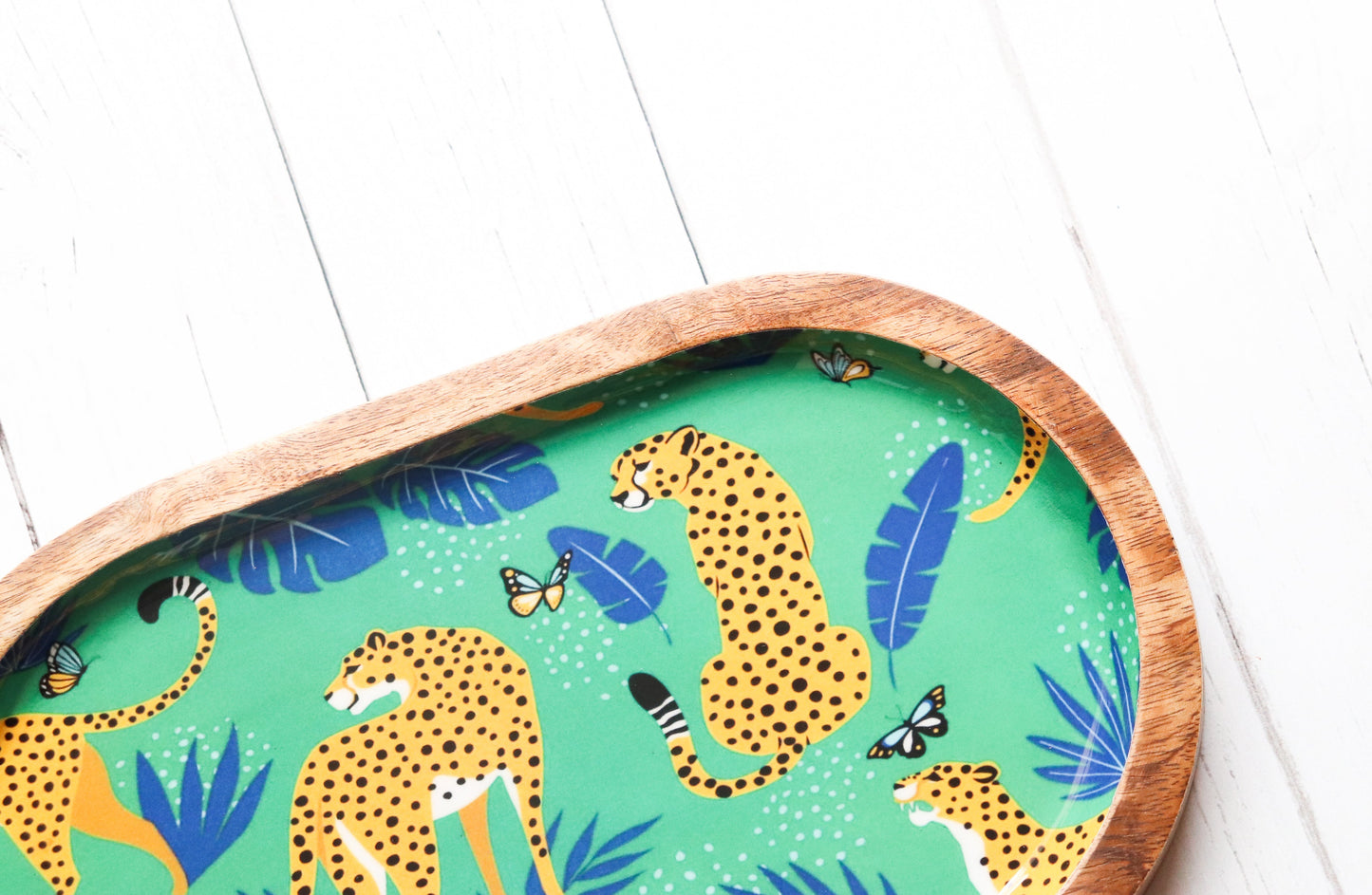 Wood trays - Mango wood printed trays - Enamel printed wood tray - Fierce