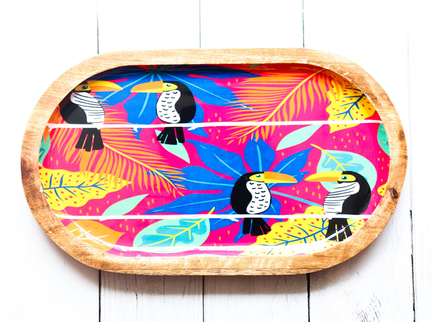 Wood trays - Mango wood printed trays - Enamel printed wood tray - Together