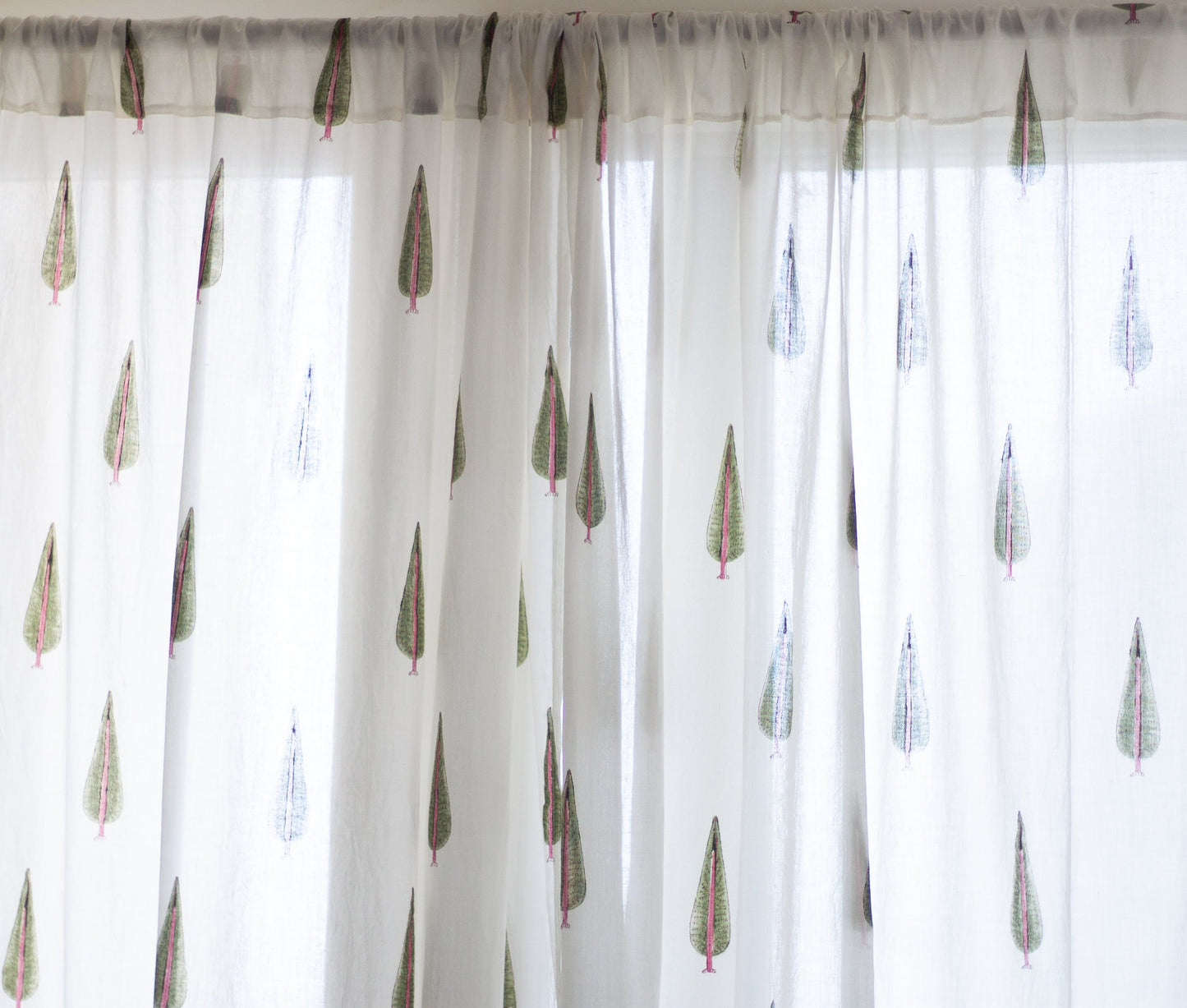 Pink Cypress tree curtains - sheer curtains - Sold individually