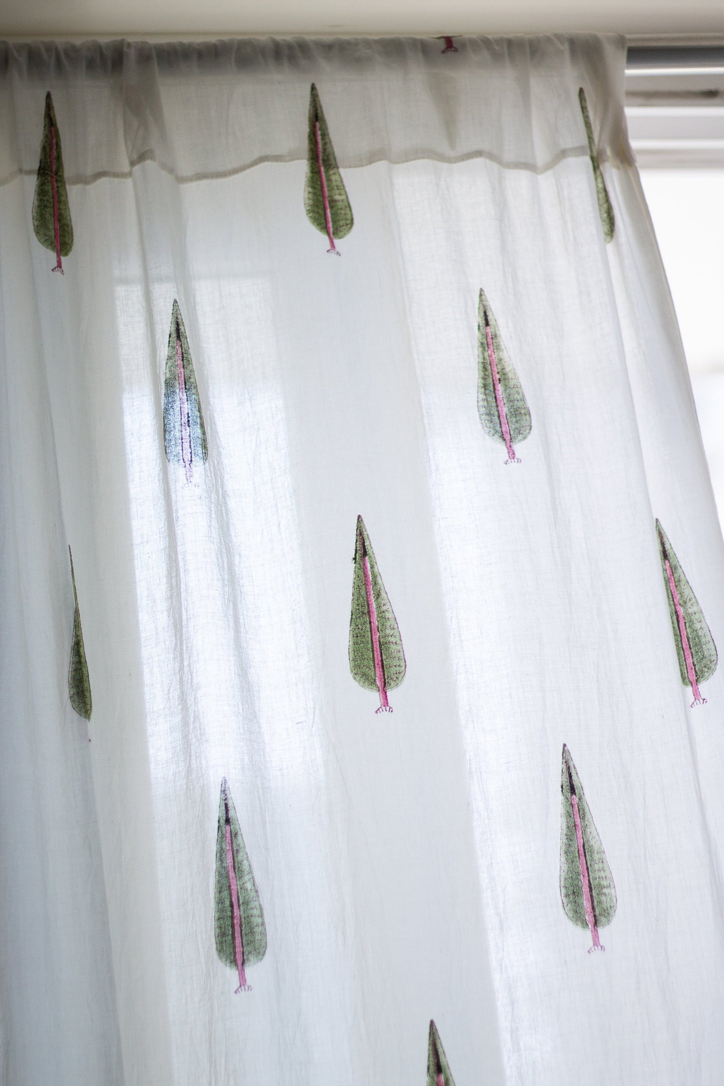 Pink Cypress tree curtains - sheer curtains - Sold individually