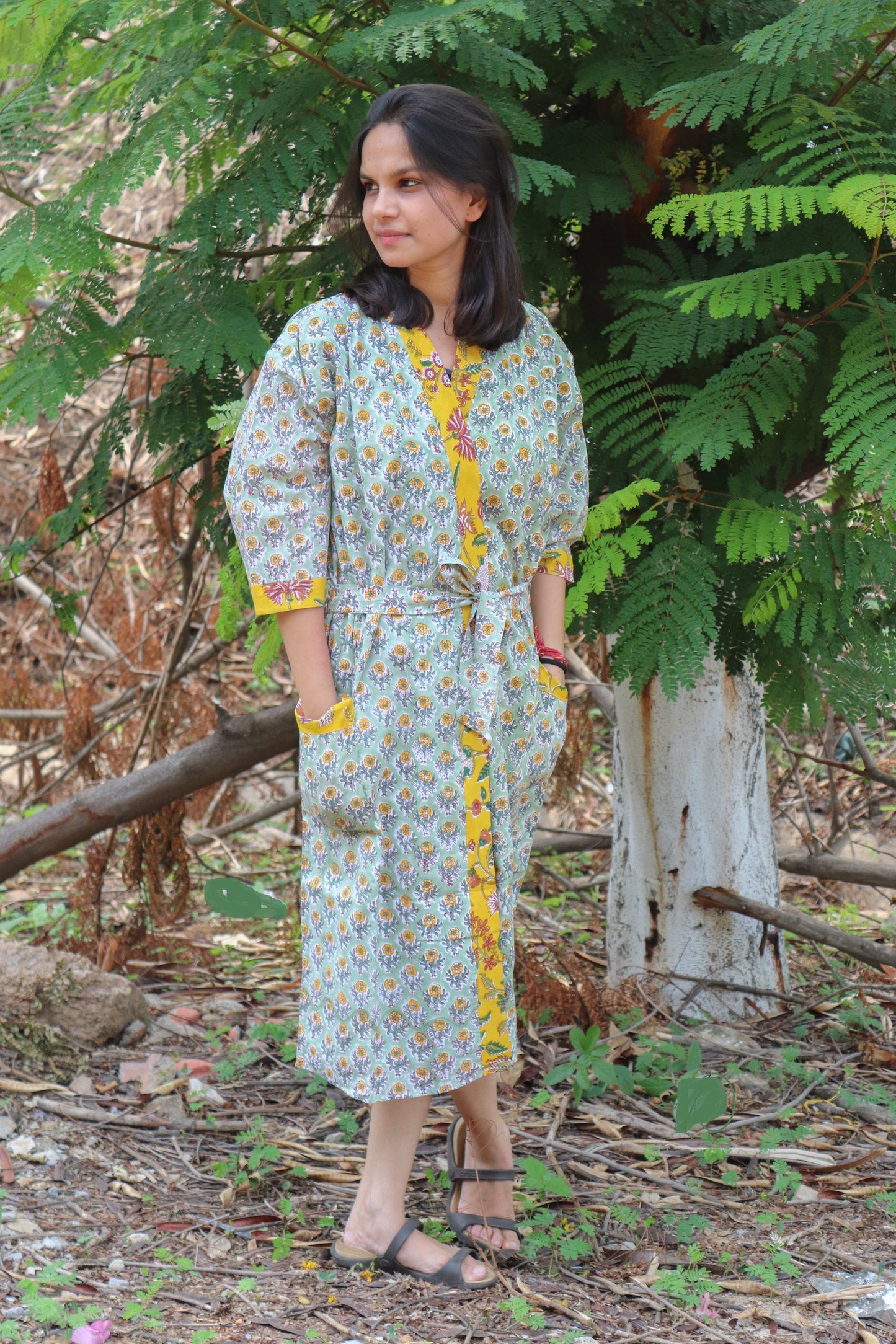Cotton robes for women - Block print robes - beach cover up