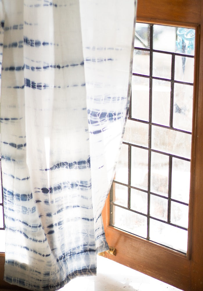 Shibori tie dye curtains - sheer curtains - Sold individually